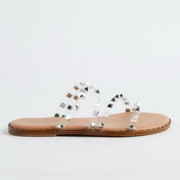 Torrid - Women's Studded Strap Sandal - Clear. Size: 8.5 WW. (1670) - Picture 11 of 14